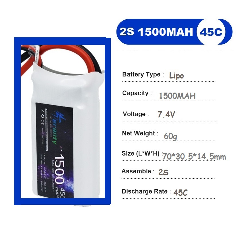 2PCS 7.4V Lipo 2S 배터리 1500mah/ - Drone Racing Battery 리뷰 및 가격